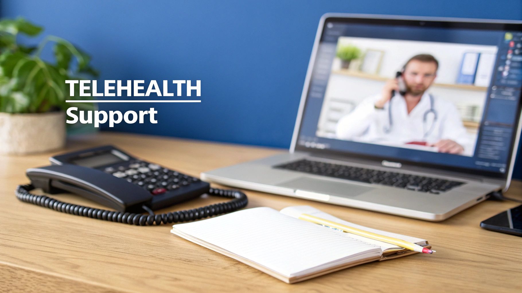 A doctor in a white coat consults with a patient, both smiling warmly during the conversation.