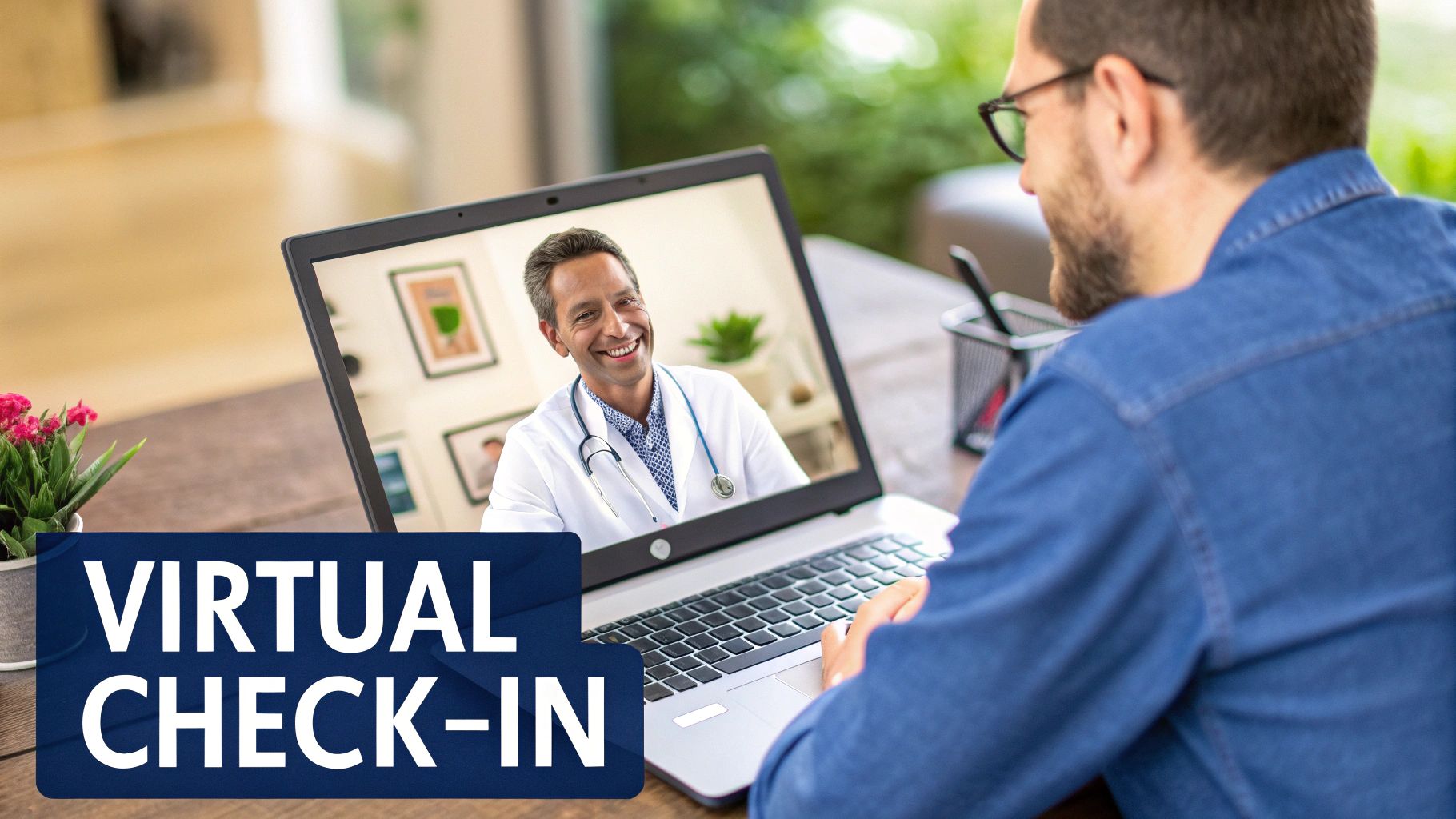 A healthcare professional explains medication options to a patient.