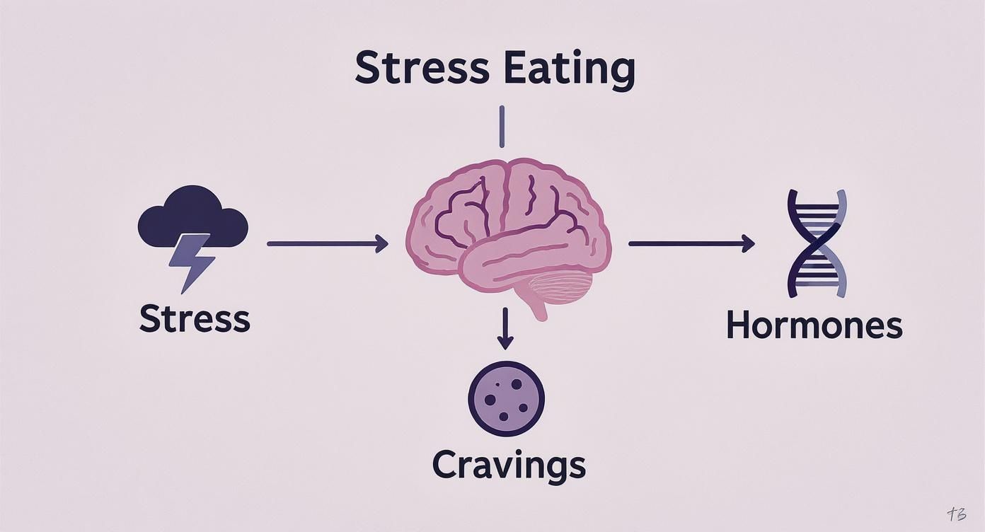 Infographic about how to stop stress eating