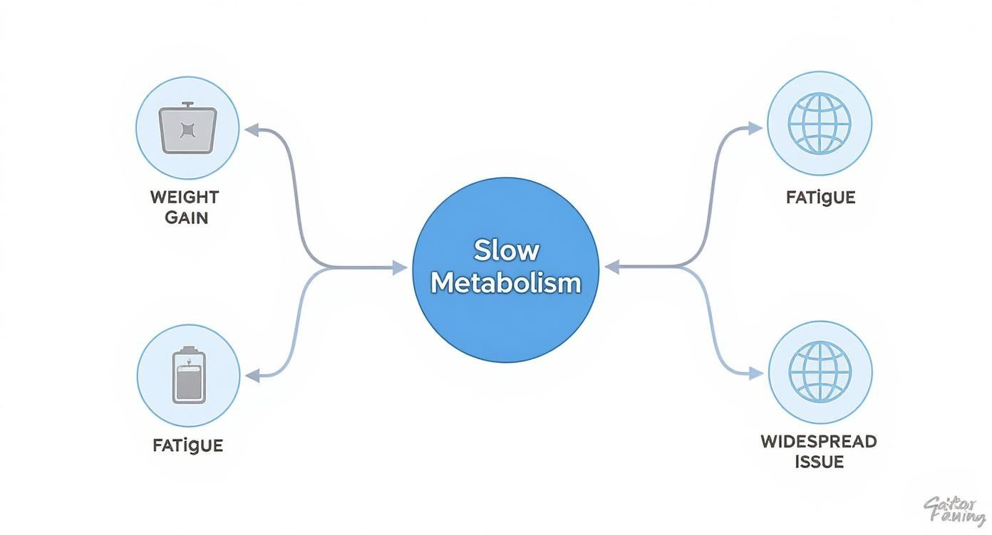 Infographic about symptoms of slow metabolism