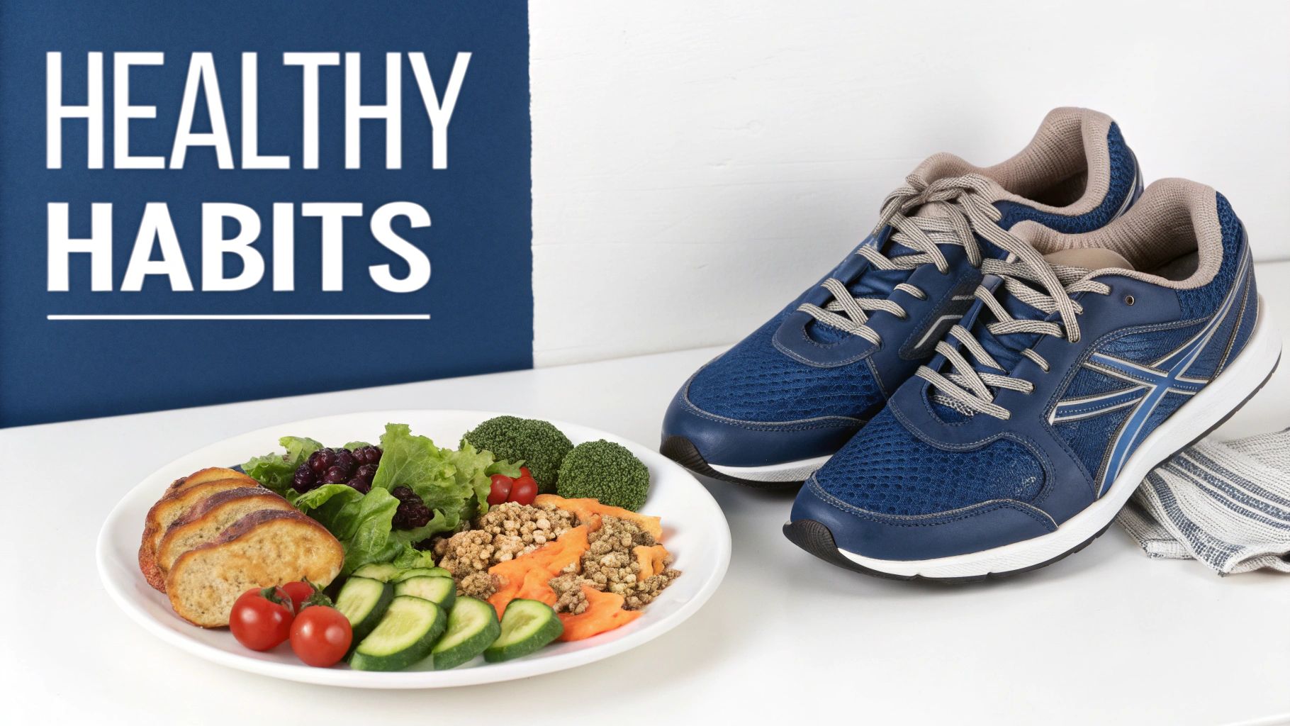 A colorful plate of healthy food including salmon, vegetables, and grains, representing a balanced meal.