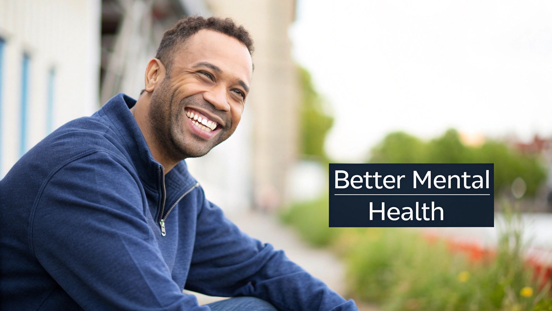 A person meditating peacefully, representing improved mental health and well-being after weight loss.