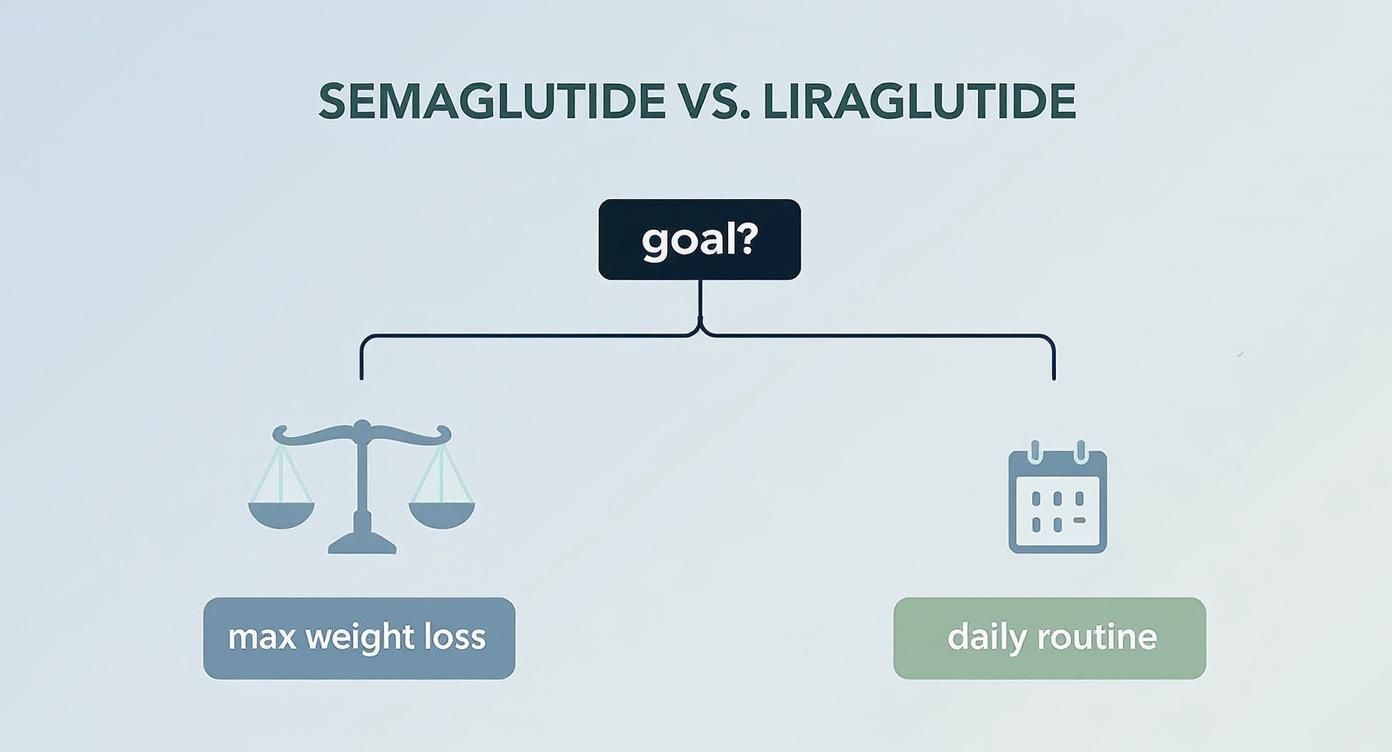 Infographic about semaglutide vs liraglutide