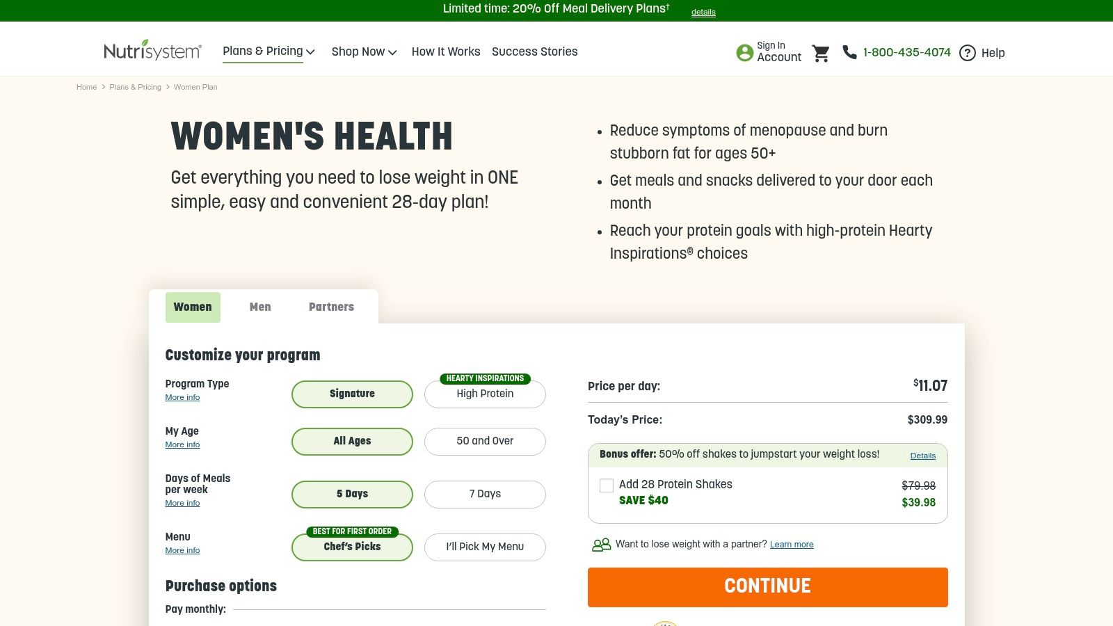 Nutrisystem — Women 50+ Plans