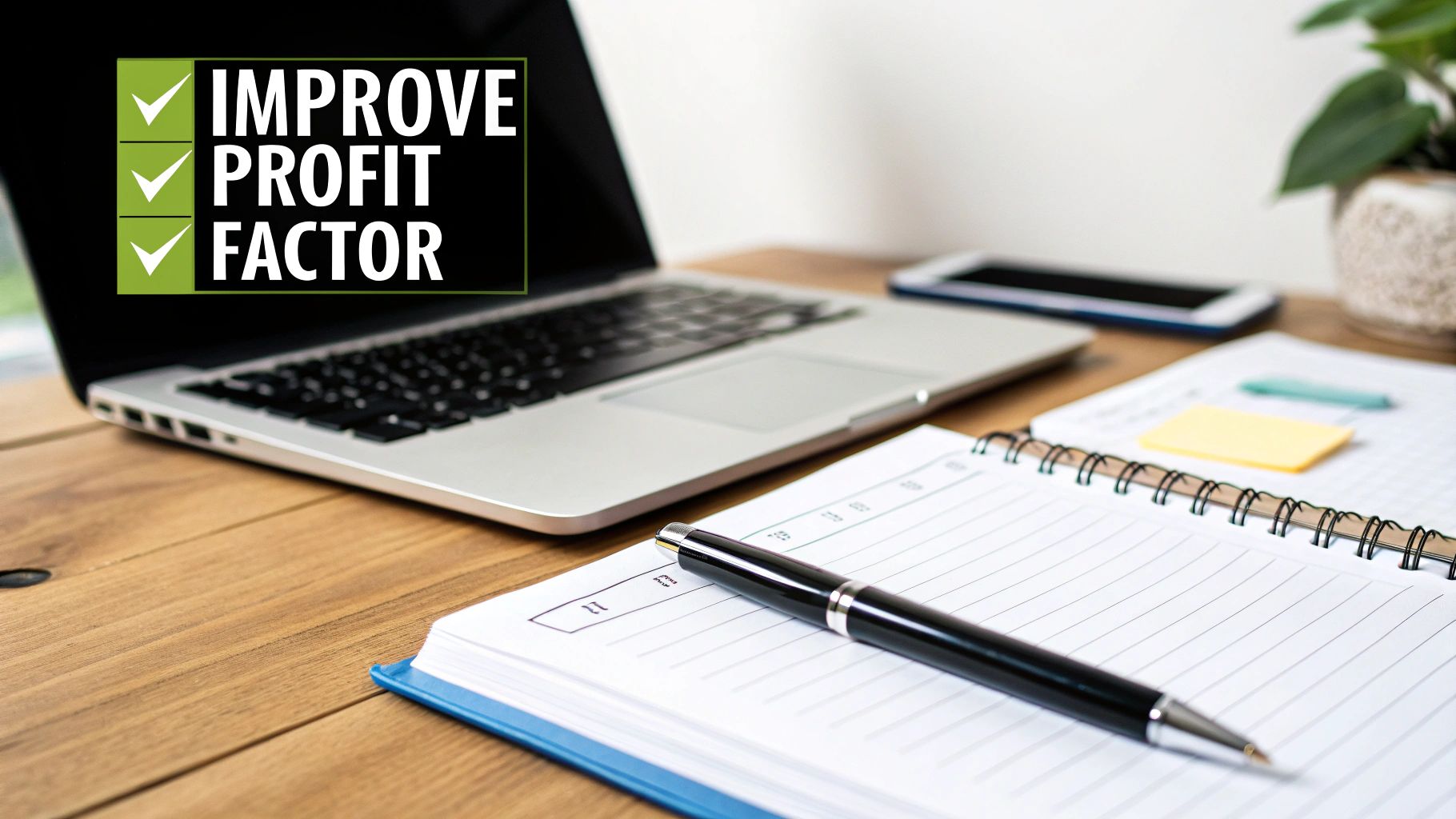 A trader at a desk with a focused expression, making notes in a journal, symbolizing the disciplined approach needed to improve trading performance.
