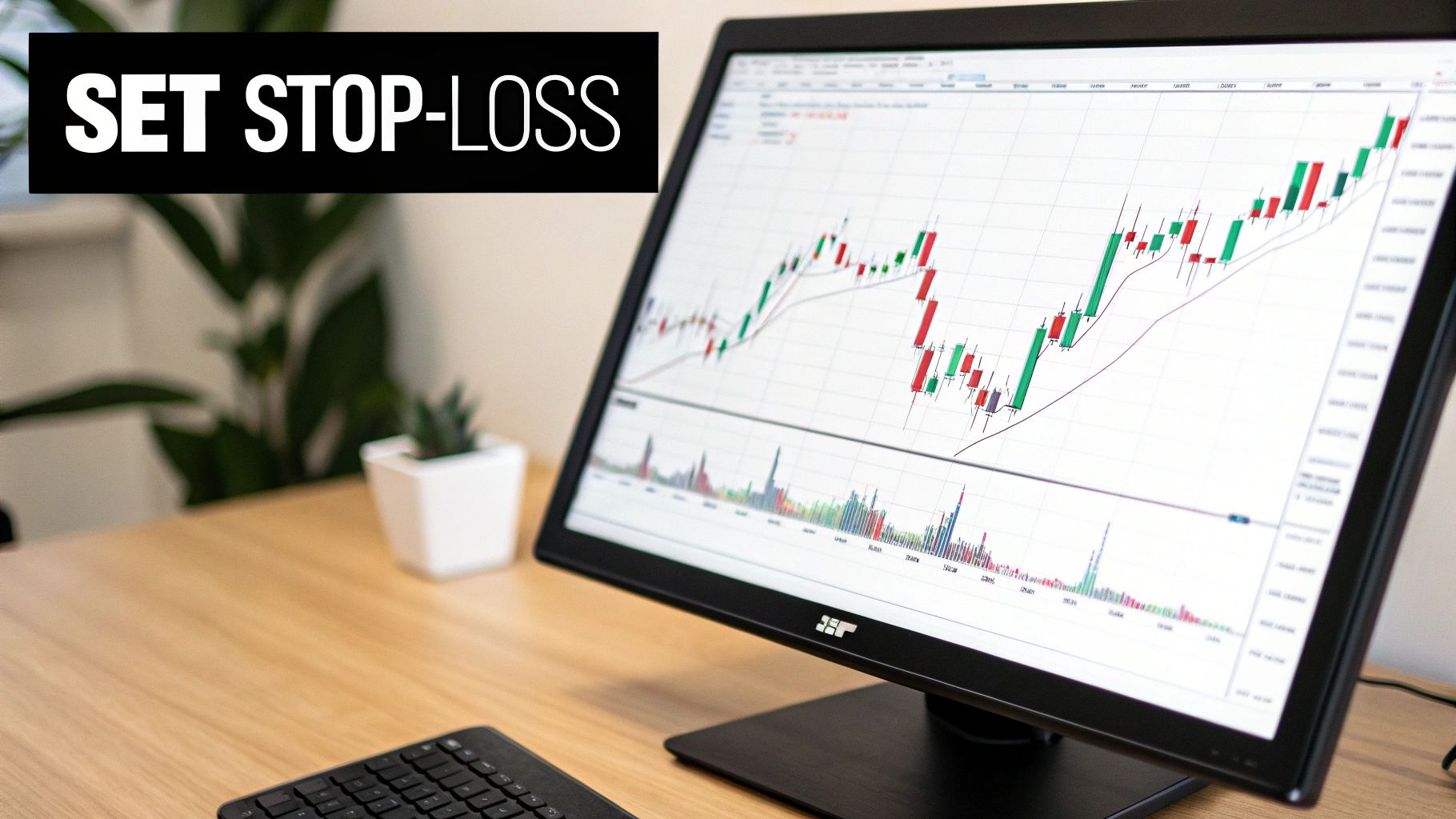 Chart showing support and resistance levels for stop-loss and take-profit orders