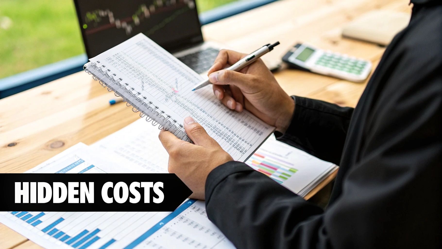 A trader looking stressed while reviewing financial charts A trader looking stressed while reviewing financial charts