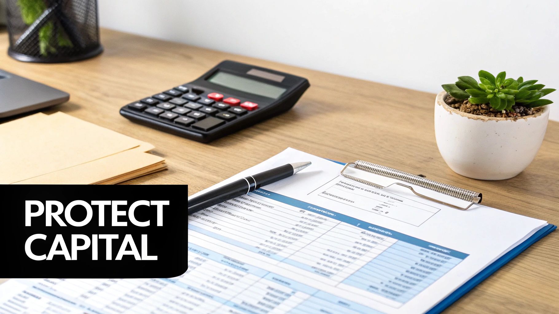 A focused trader analyzing risk management charts on multiple monitors. A focused trader analyzing risk management charts on multiple monitors.