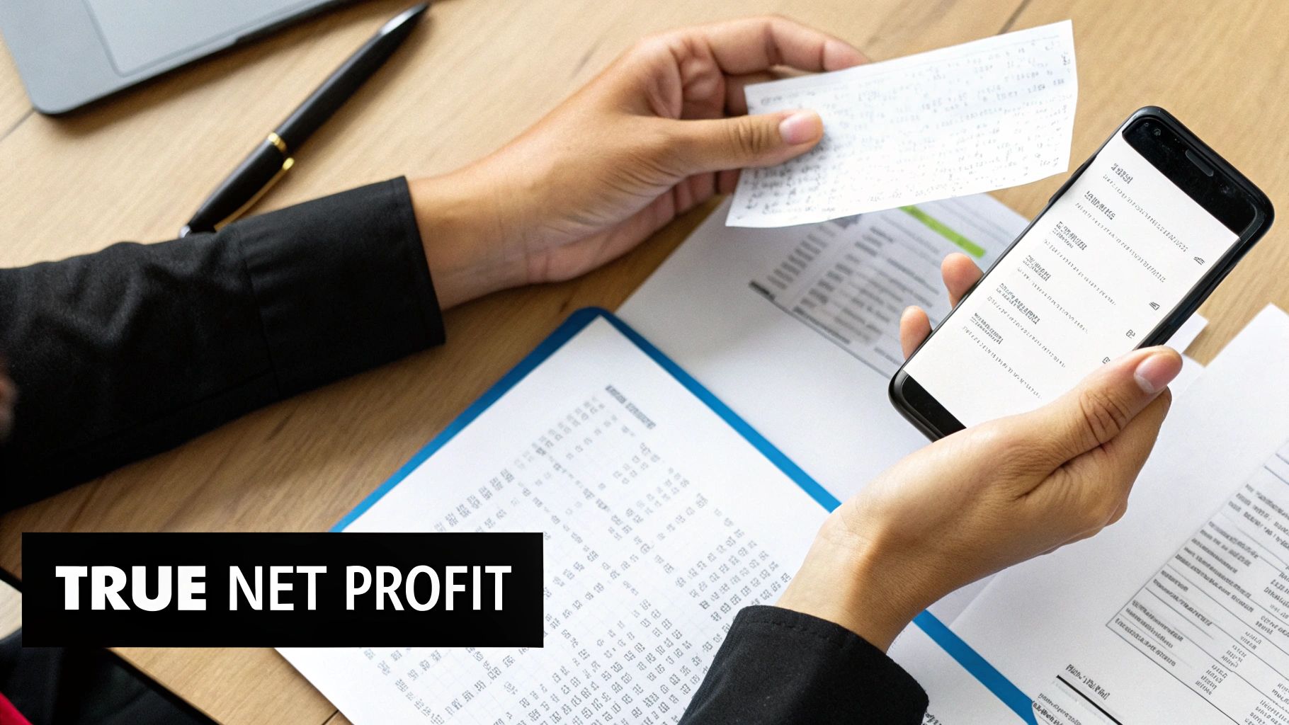 Calculator and financial documents on a desk Calculator and financial documents on a desk