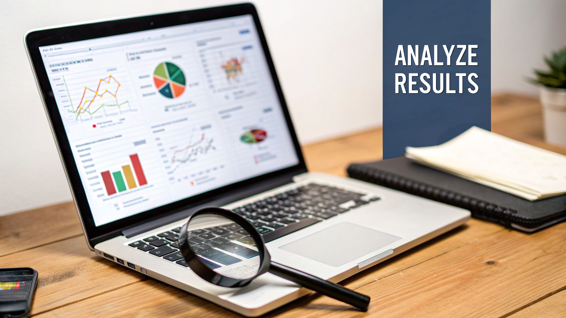 A trader analyzing performance charts and data on a tablet.