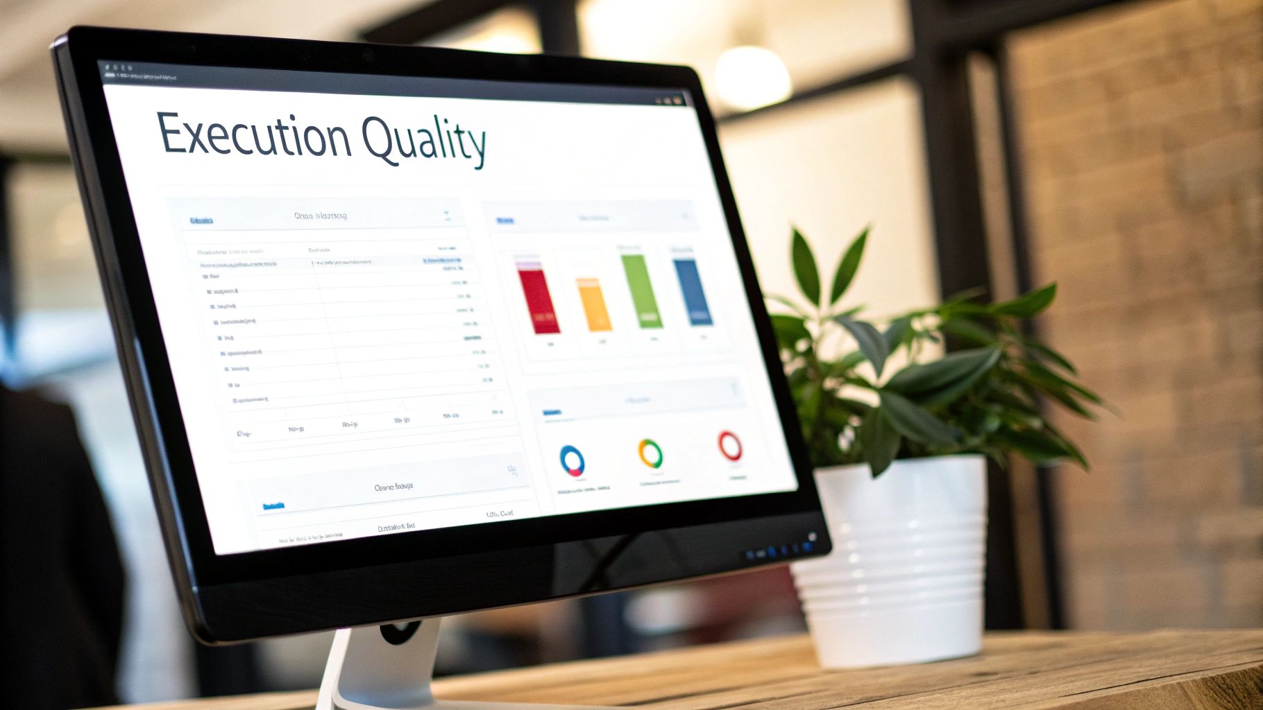 A trader's desk setup showing multiple monitors with charts and data, representing the tools of the trade. A trader's desk setup showing multiple monitors with charts and data, representing the tools of the trade.