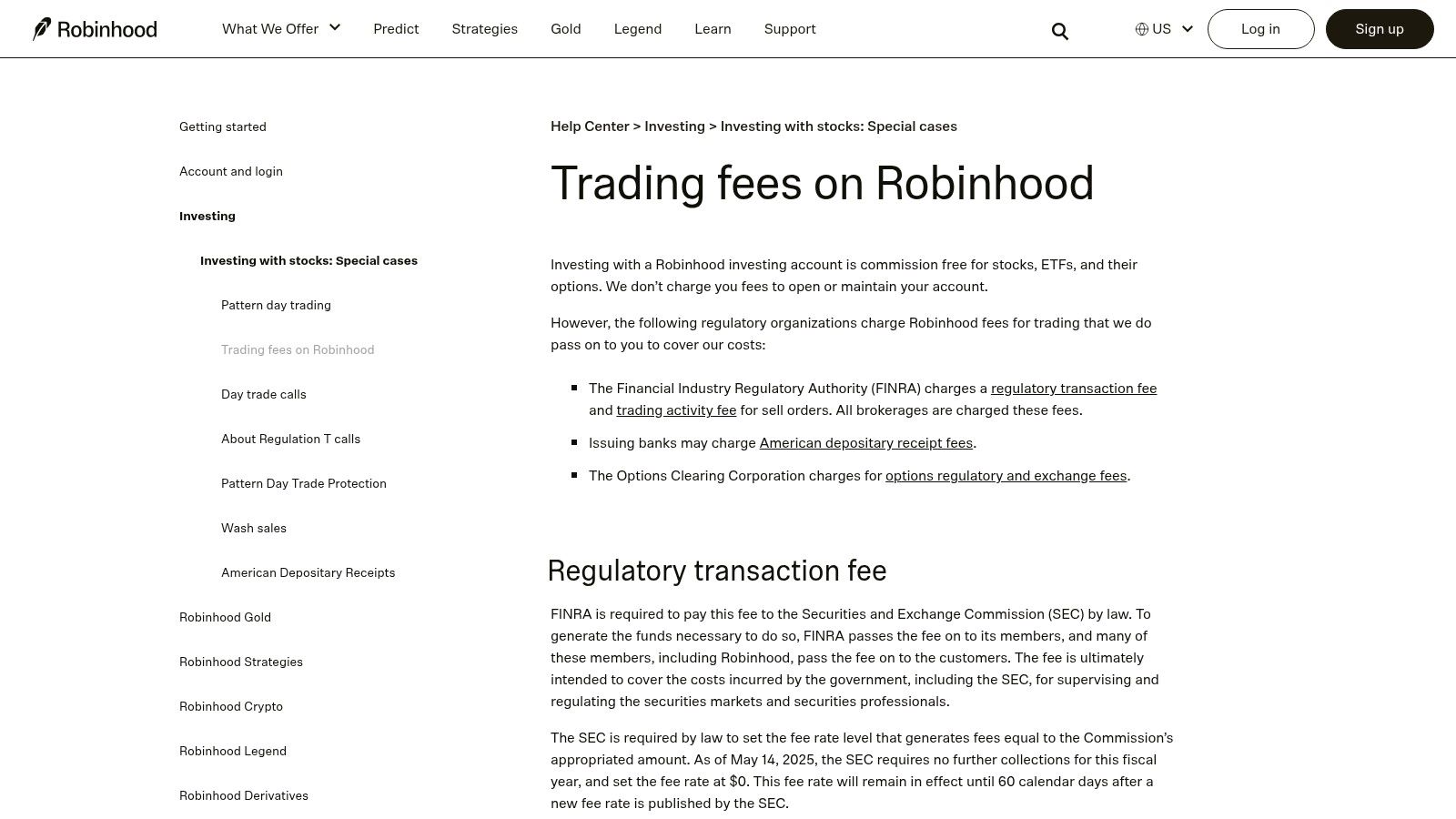 A screenshot of the Robinhood app showing a stock's chart and trading options.