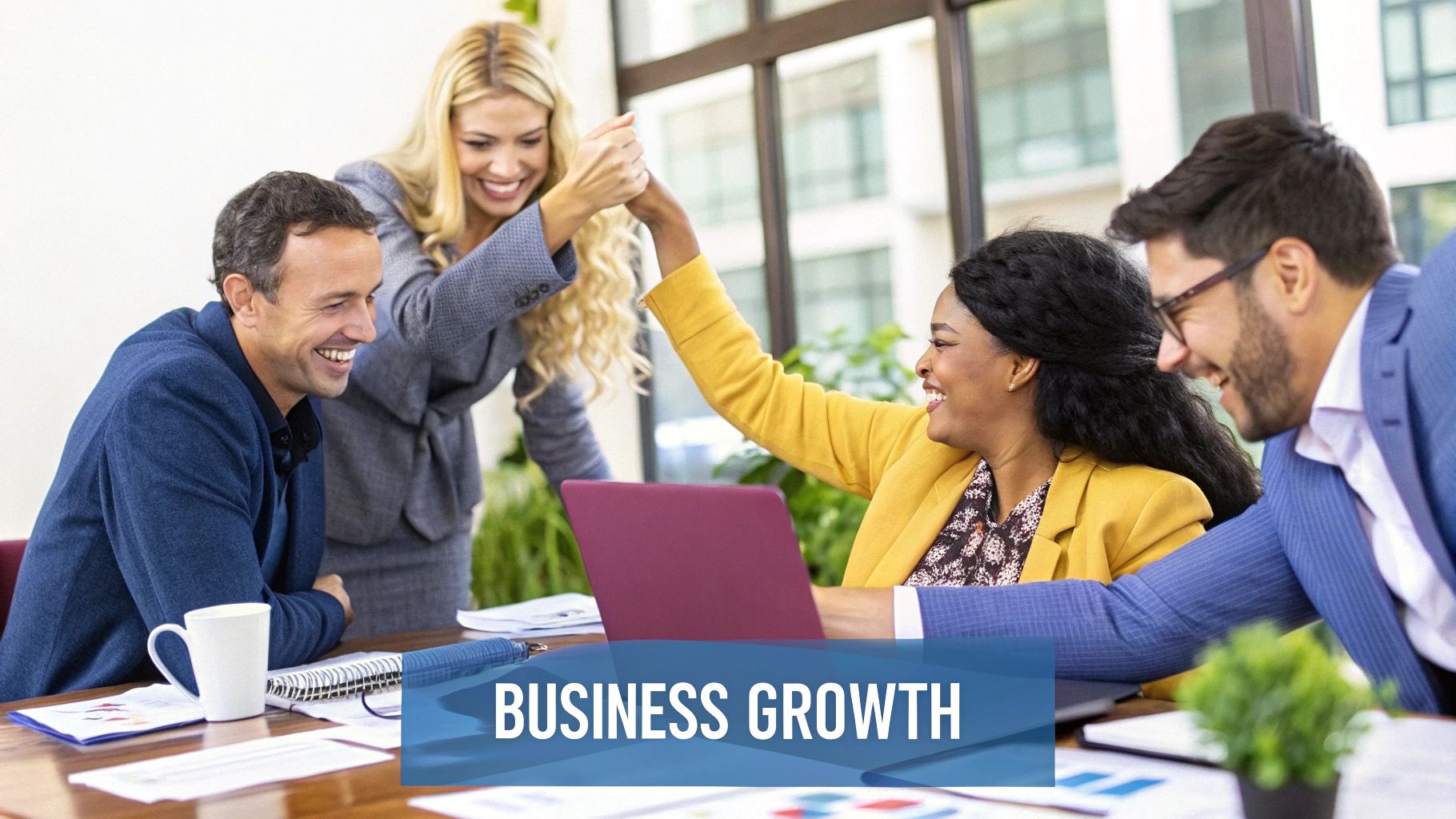 A chart showing upward-trending business growth metrics
