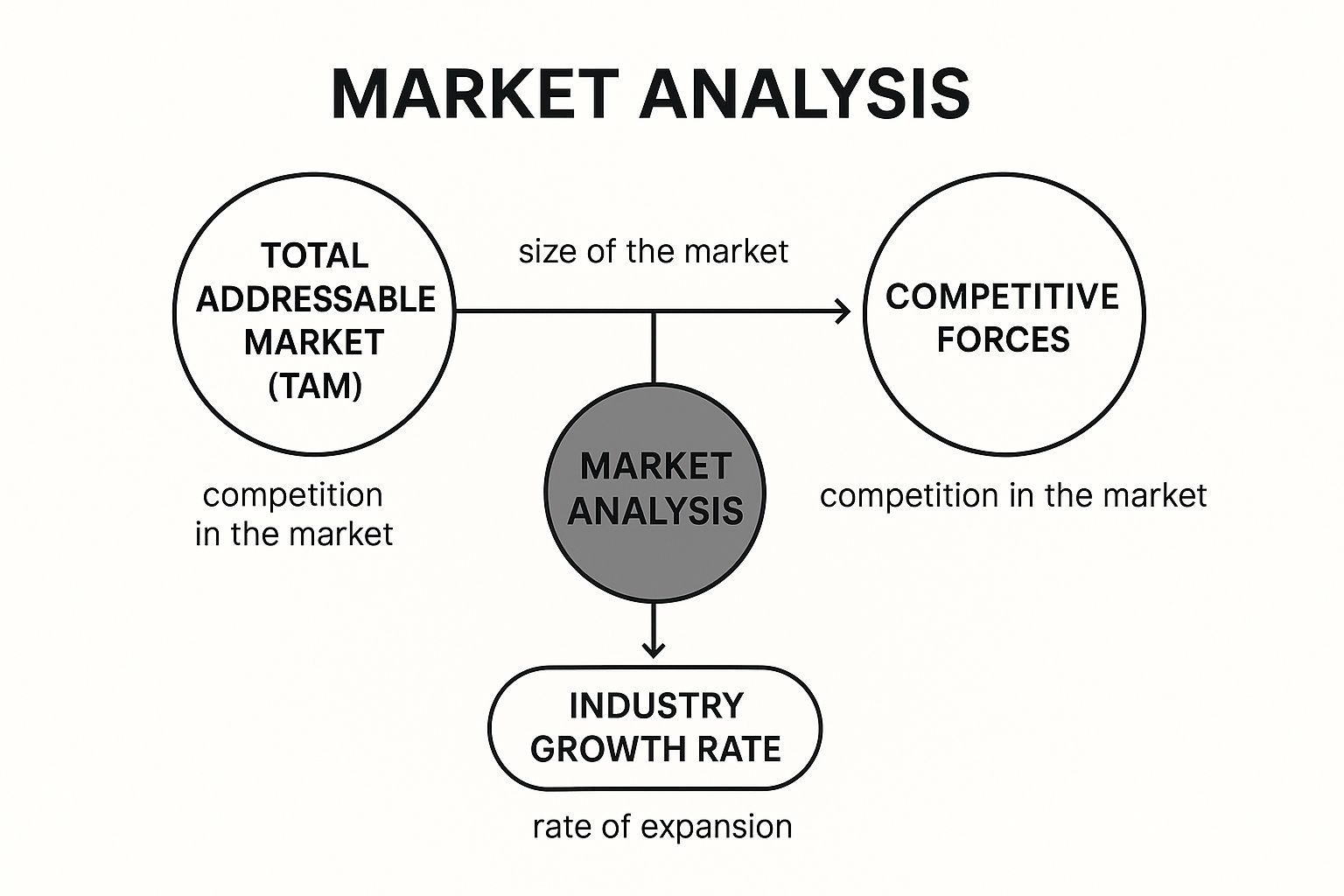 Infographic showing key data about Market Analysis and Competitive Landscape