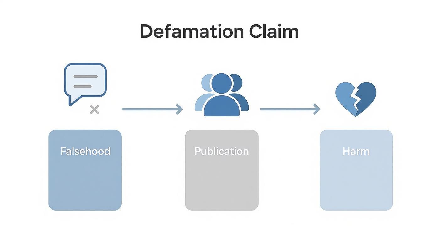 Infographic about how to prove defamation