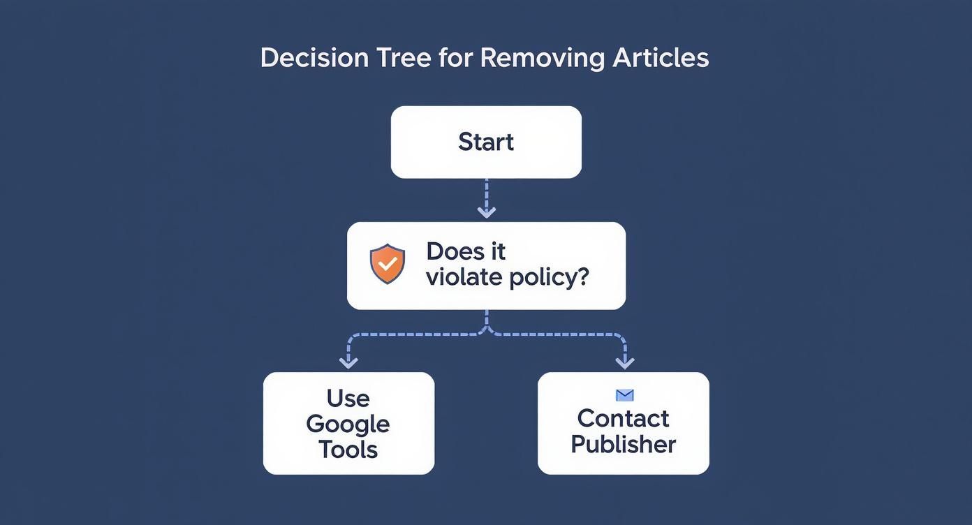 Infographic about how to remove google articles
