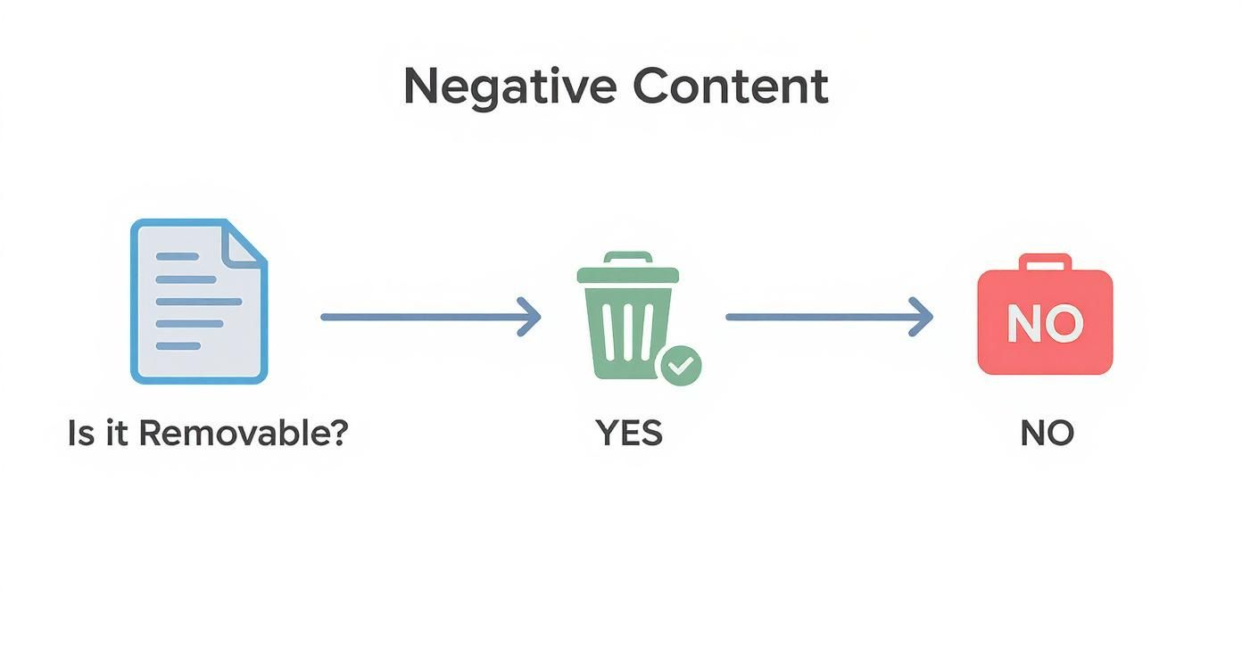 Infographic about remove negative search results