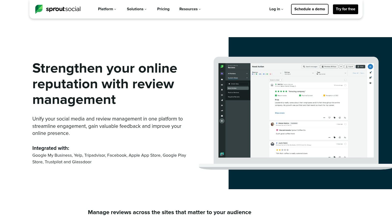 Sprout Social – Review Management inside a Social Suite