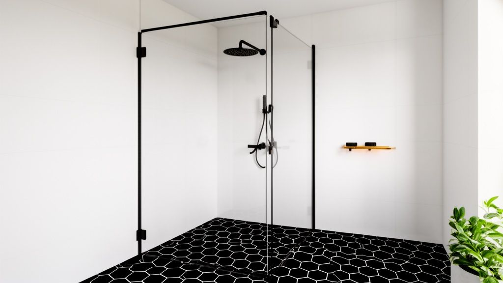 Design a Timeless Black and White Shower That Wows