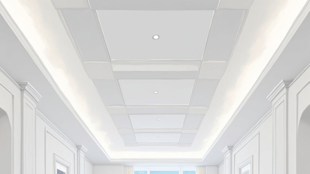 Modern Geometric Coffer Ceiling