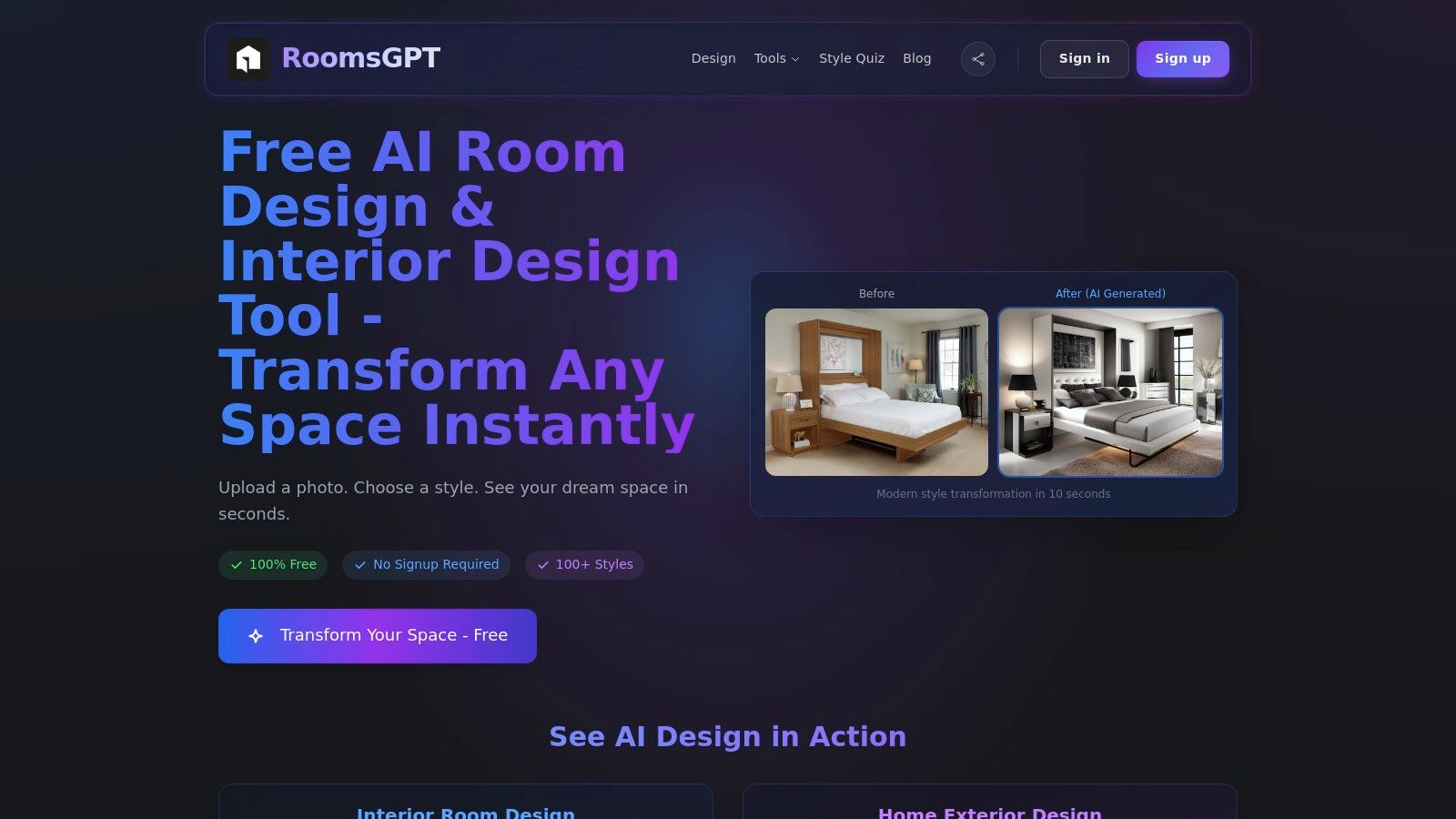 RoomsGPT AI room transformation