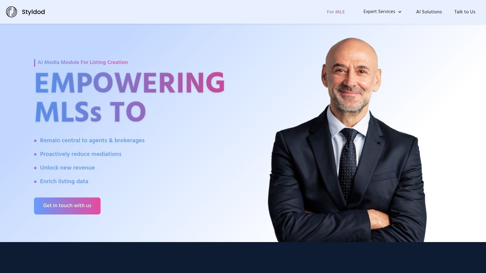 A split-image showing a before photo of an empty living room and an after photo of the same room virtually staged by Styldod with modern furniture.