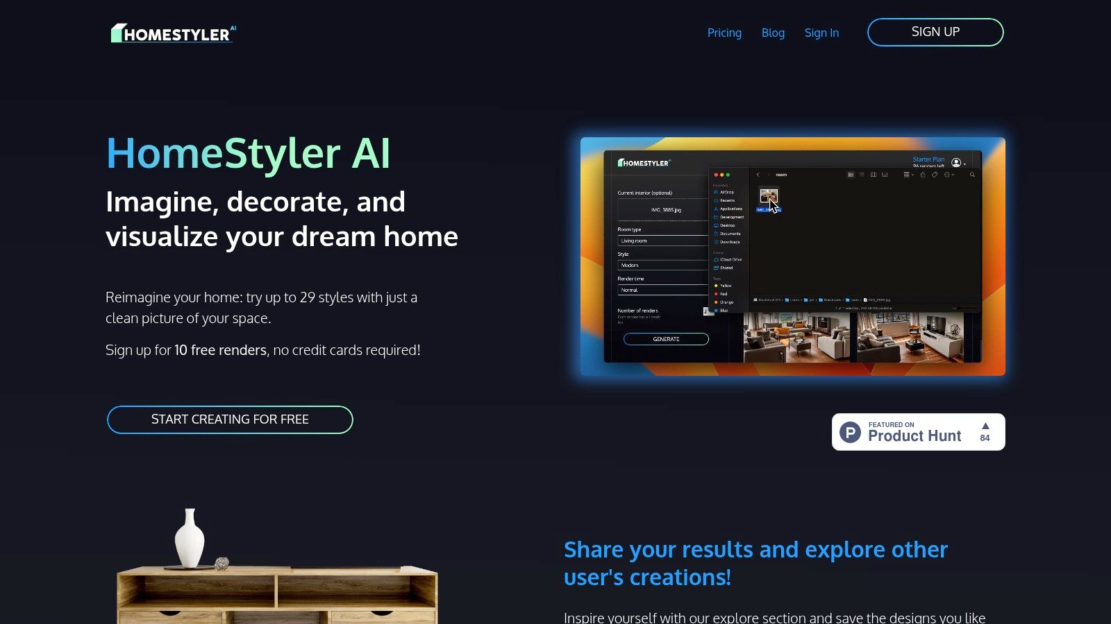 Homestyler AI transformation of a living room