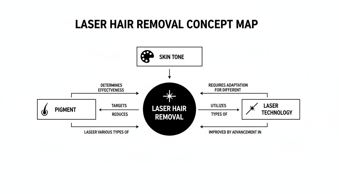 Infographic about laser hair removal for all skin types