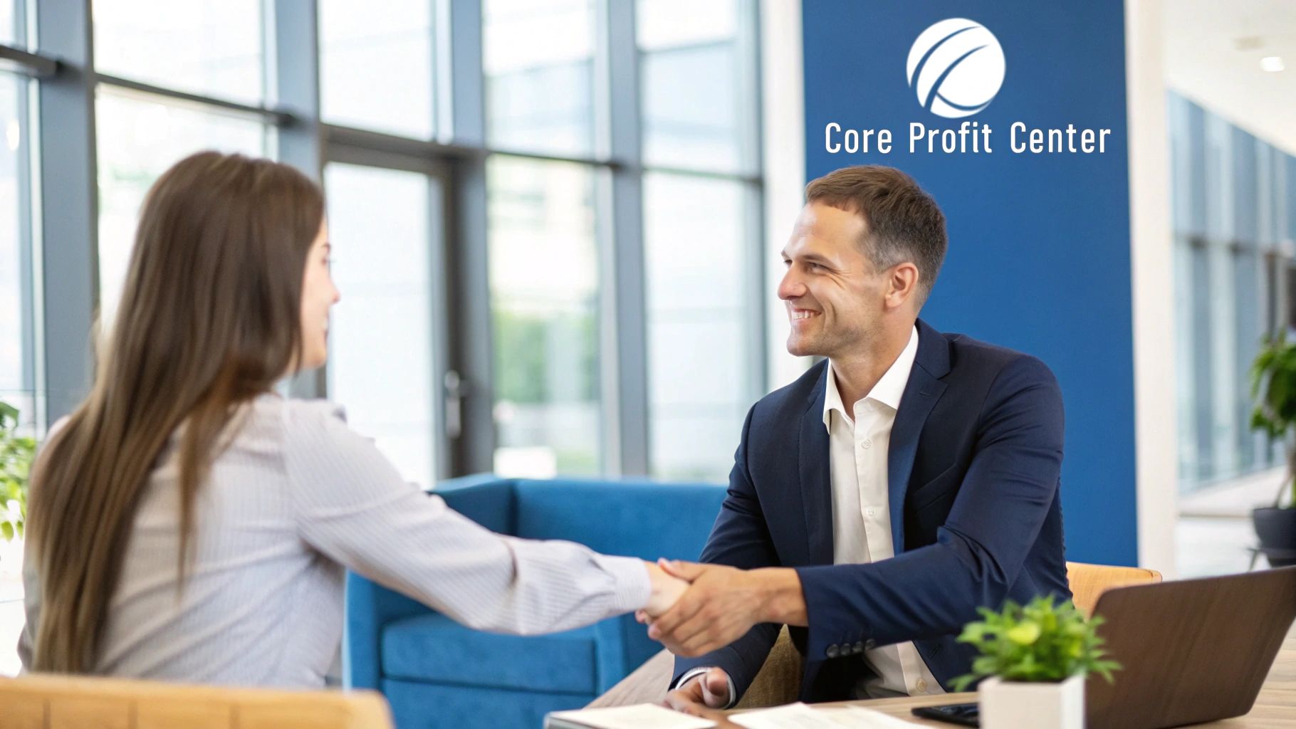 A group of diverse banking executives in a modern office meeting, discussing data on a screen