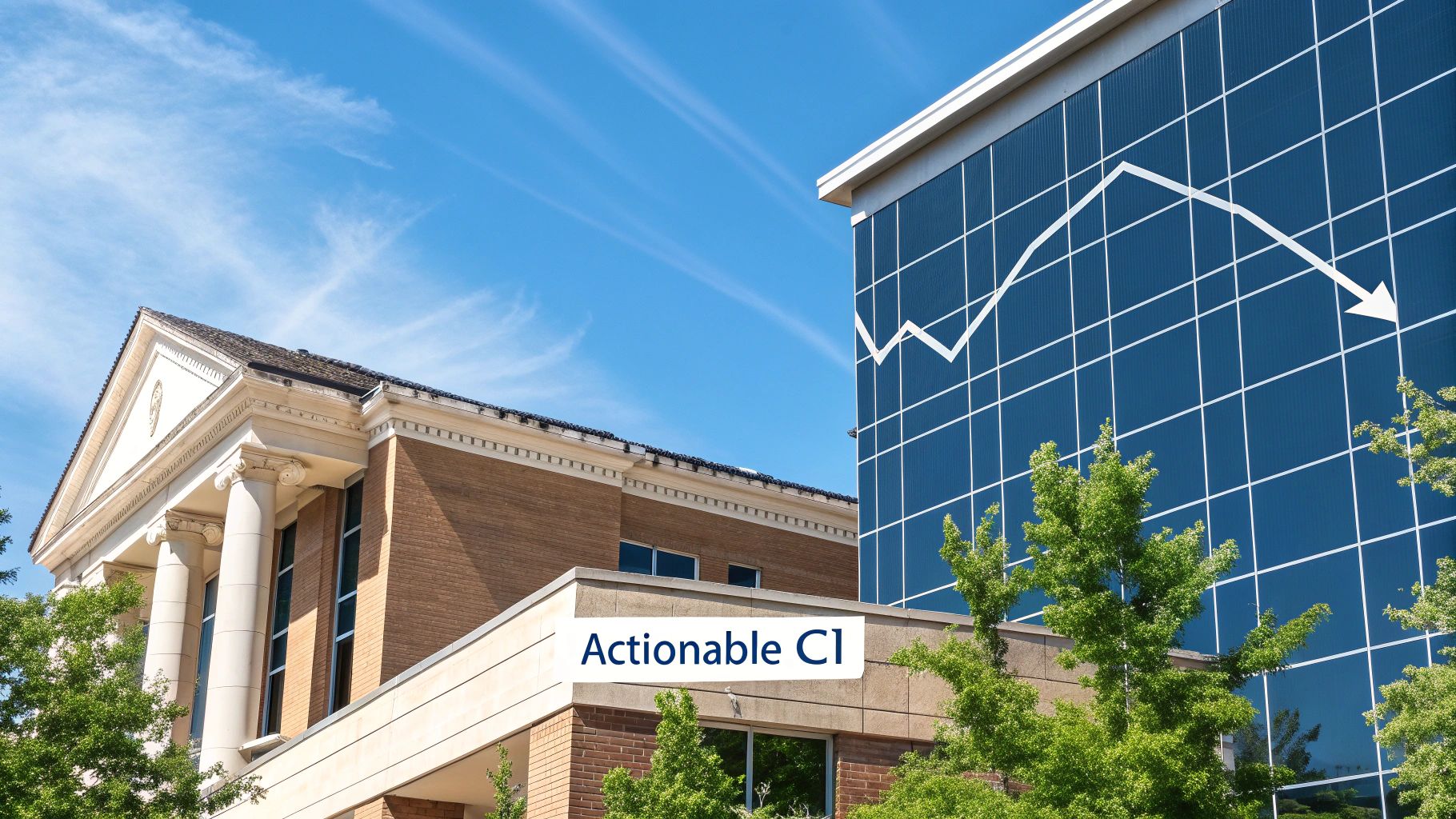 A graph showing business growth with several key metrics highlighted.