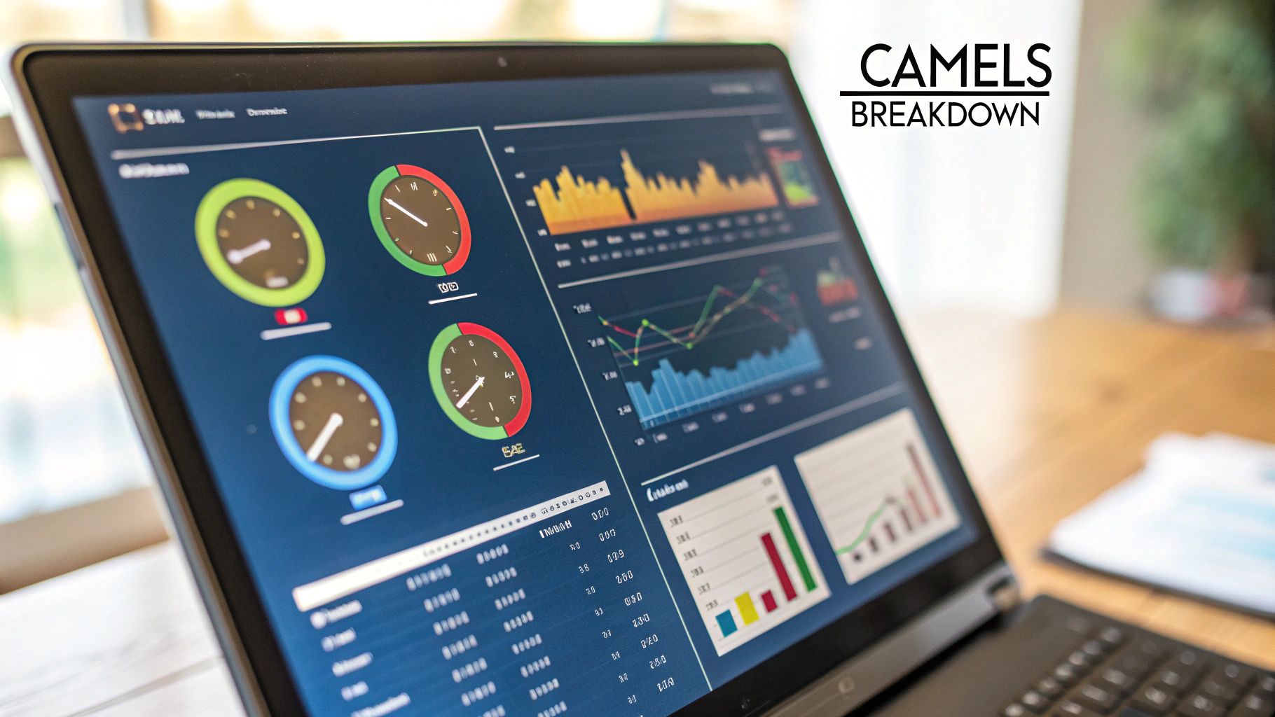 A professional image showing a magnifying glass over a financial document, symbolizing the detailed analysis of a bank's health.