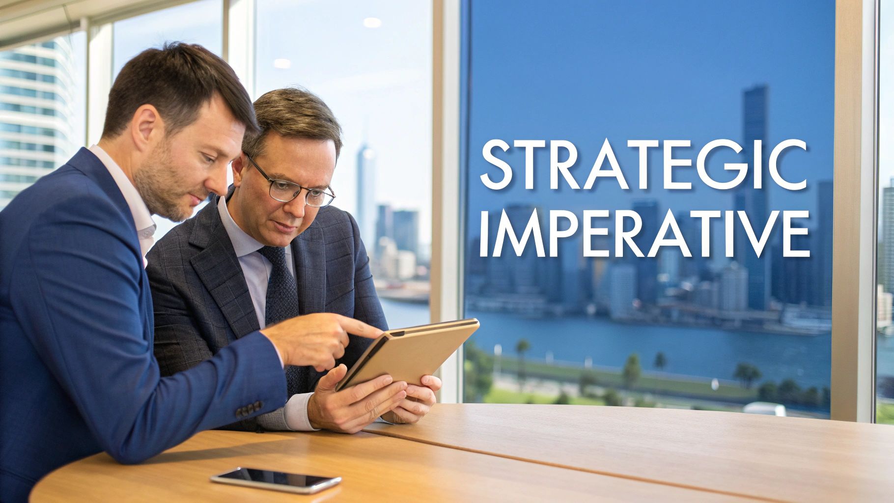 A conference room where a business merger is being discussed.