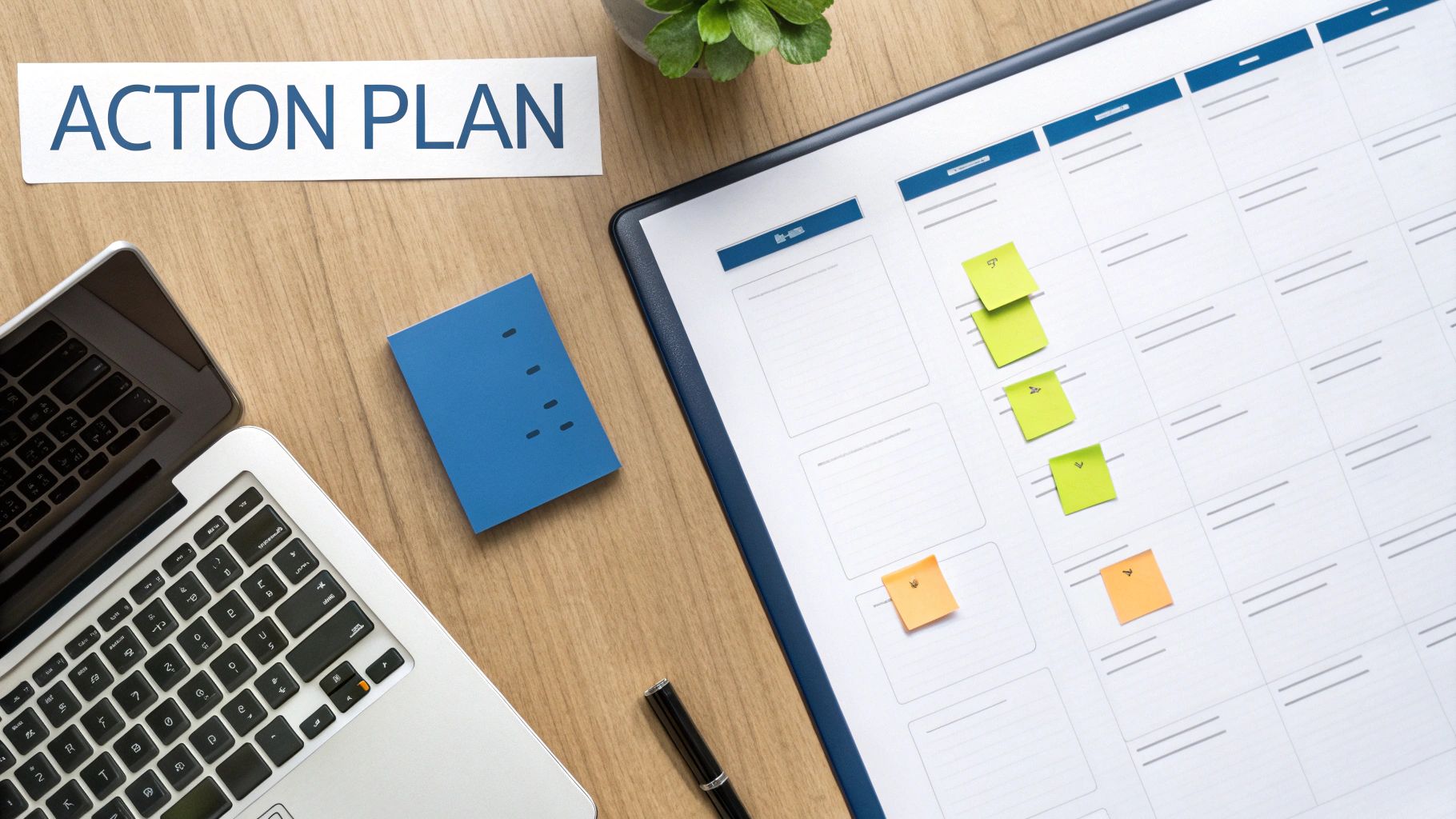 A group of executives in a modern office, analyzing data on a large screen, symbolizing strategic planning.