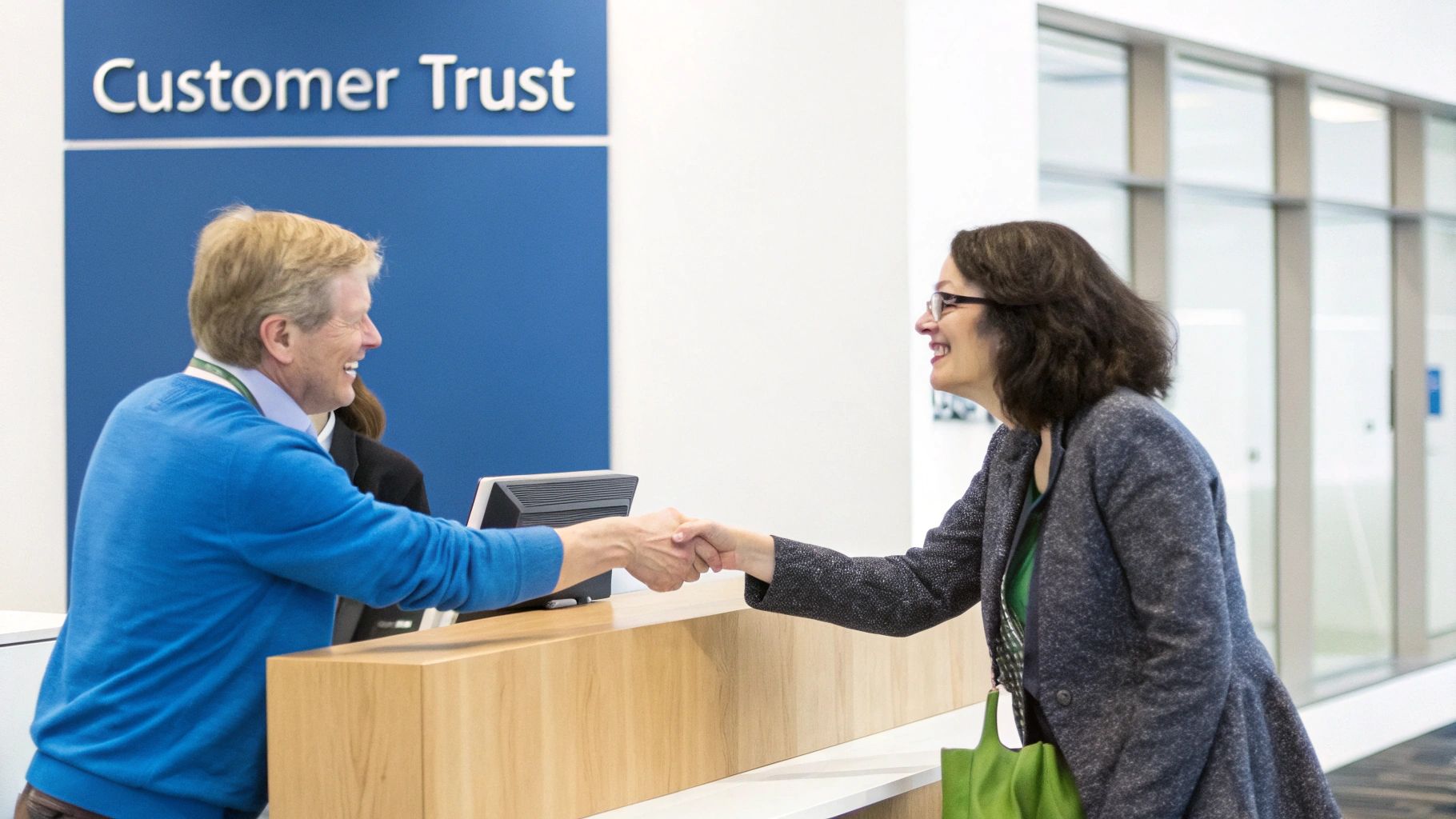 Person managing their Crescent Bank account online via a laptop, emphasizing web-based access.