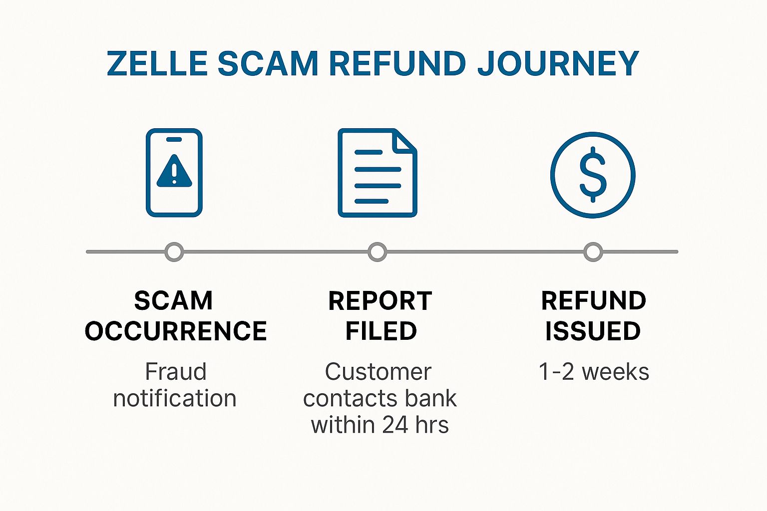 Infographic about zelle scam refund
