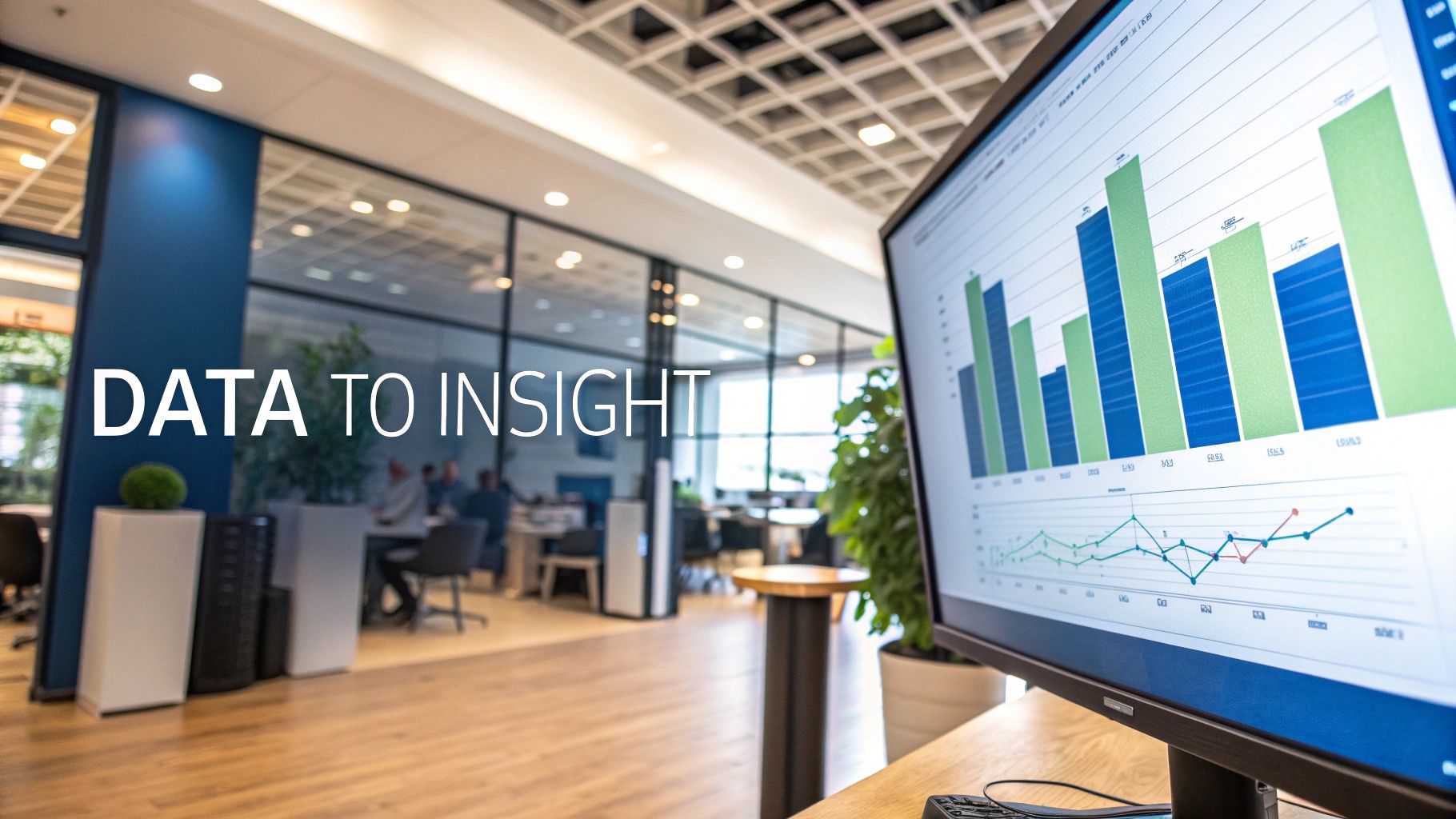 A graph showing data points being transformed into a clear strategic trend line
