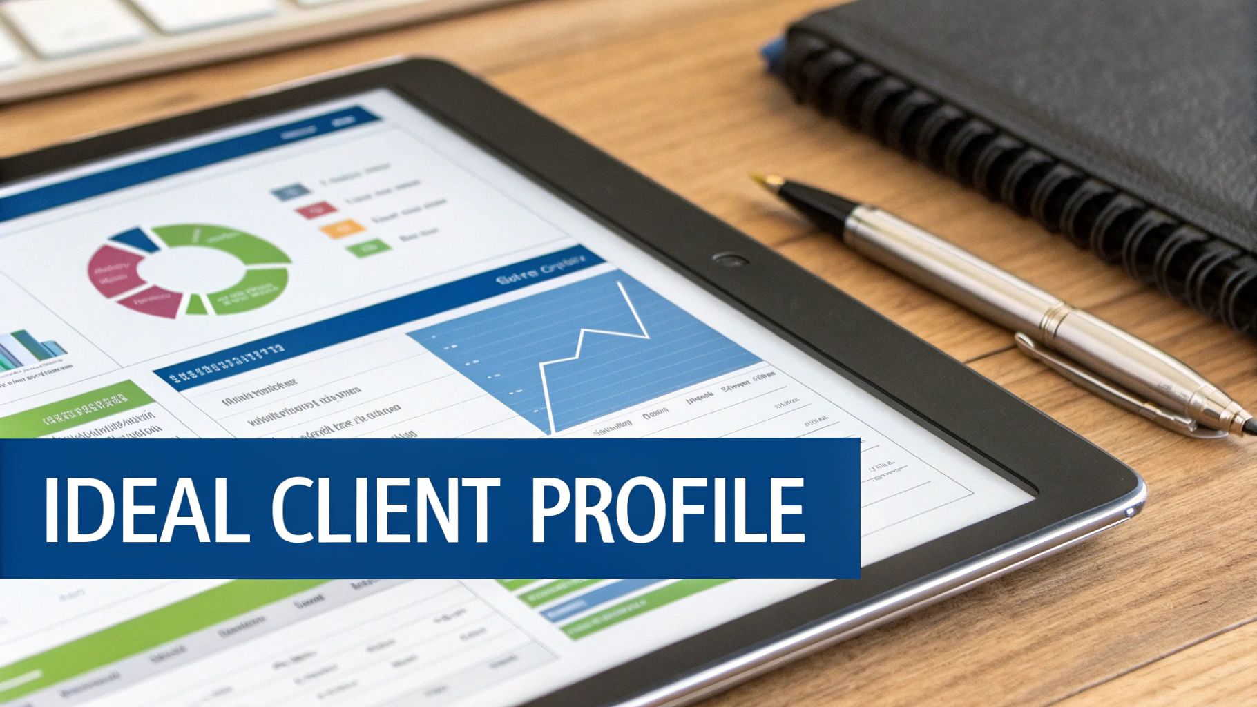 A detailed digital dashboard showing interconnected data points like revenue, cash flow, and market trends for a commercial client.