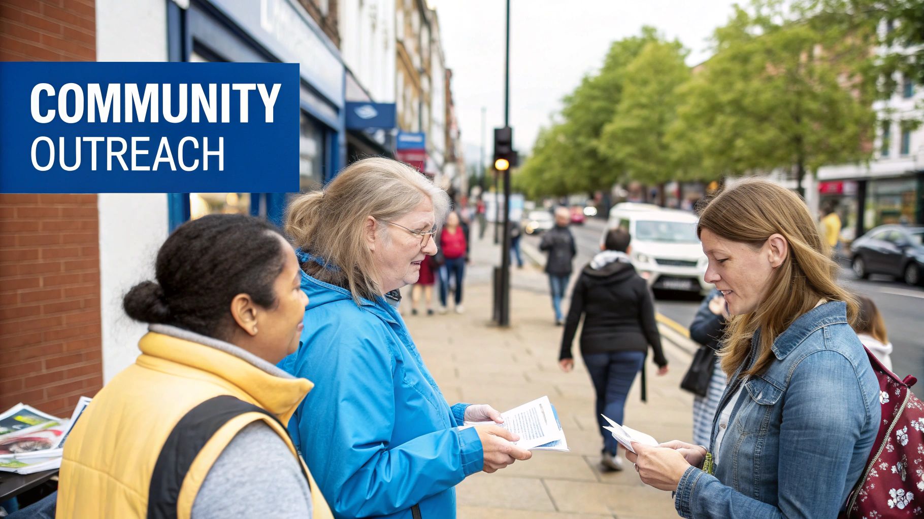 An aerial view showing a thriving small town with local businesses, illustrating the concept of local economic growth powered by Cattaraugus County Bank.