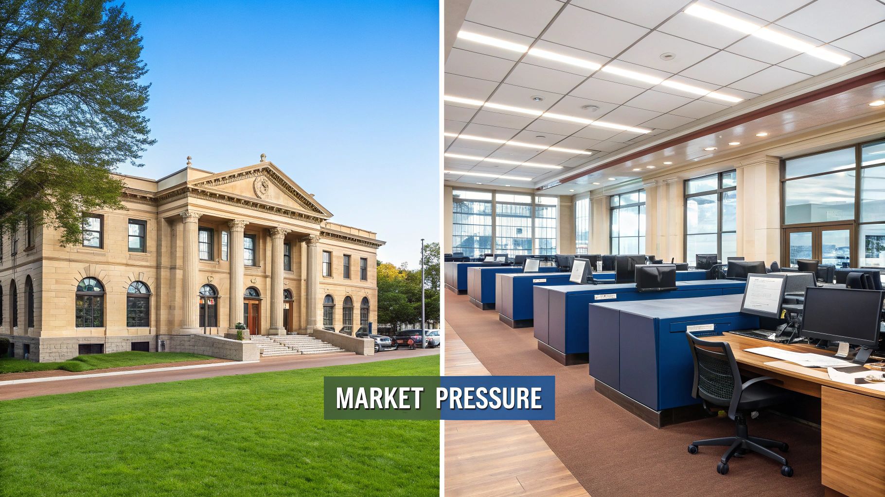 A strategic visual of data streams and financial symbols, illustrating the complex forces driving transformation.