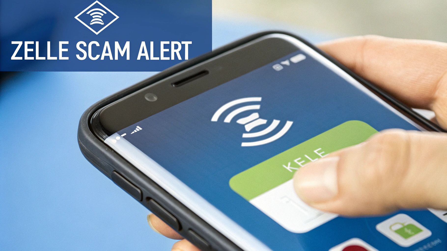 A person looking stressed while using their phone and laptop, illustrating the frustration of dealing with a Zelle scam.