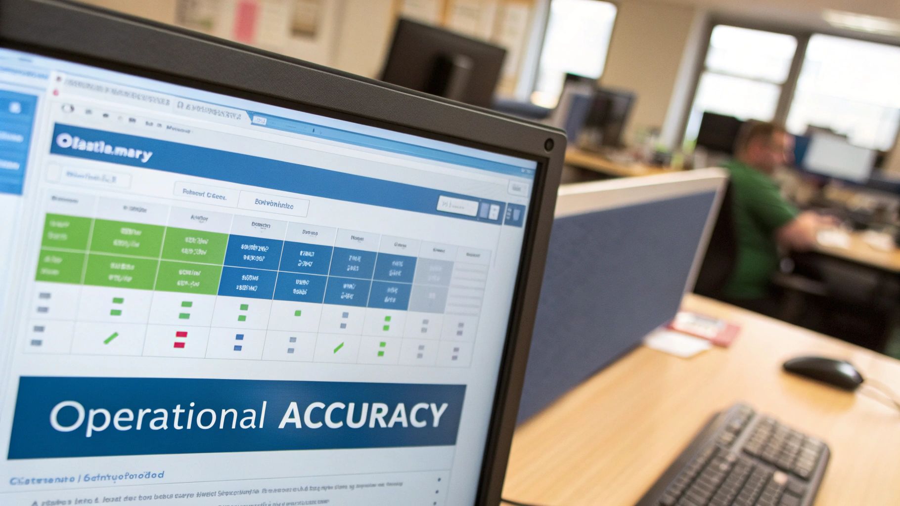 A close-up shot of a digital dashboard displaying data validation rules and audit trails, emphasizing precision and compliance.
