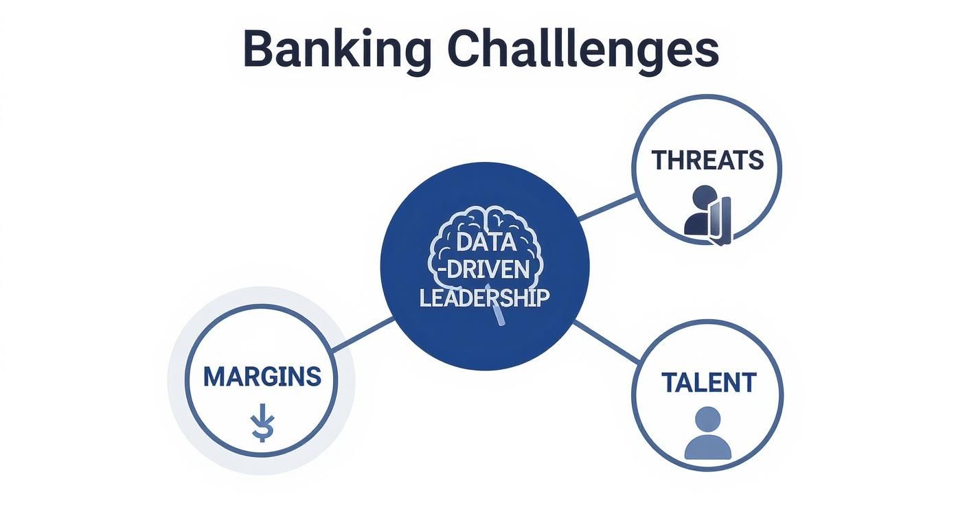 Infographic about challenges in the banking sector