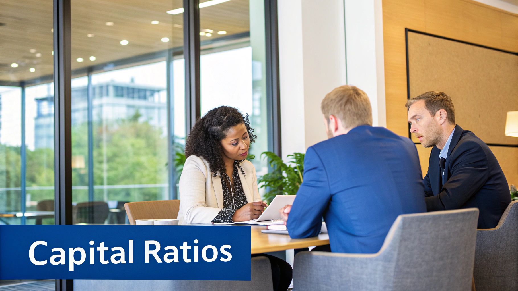 A stylized image showing upward-trending financial charts and graphs, representing positive bank performance and health metrics.