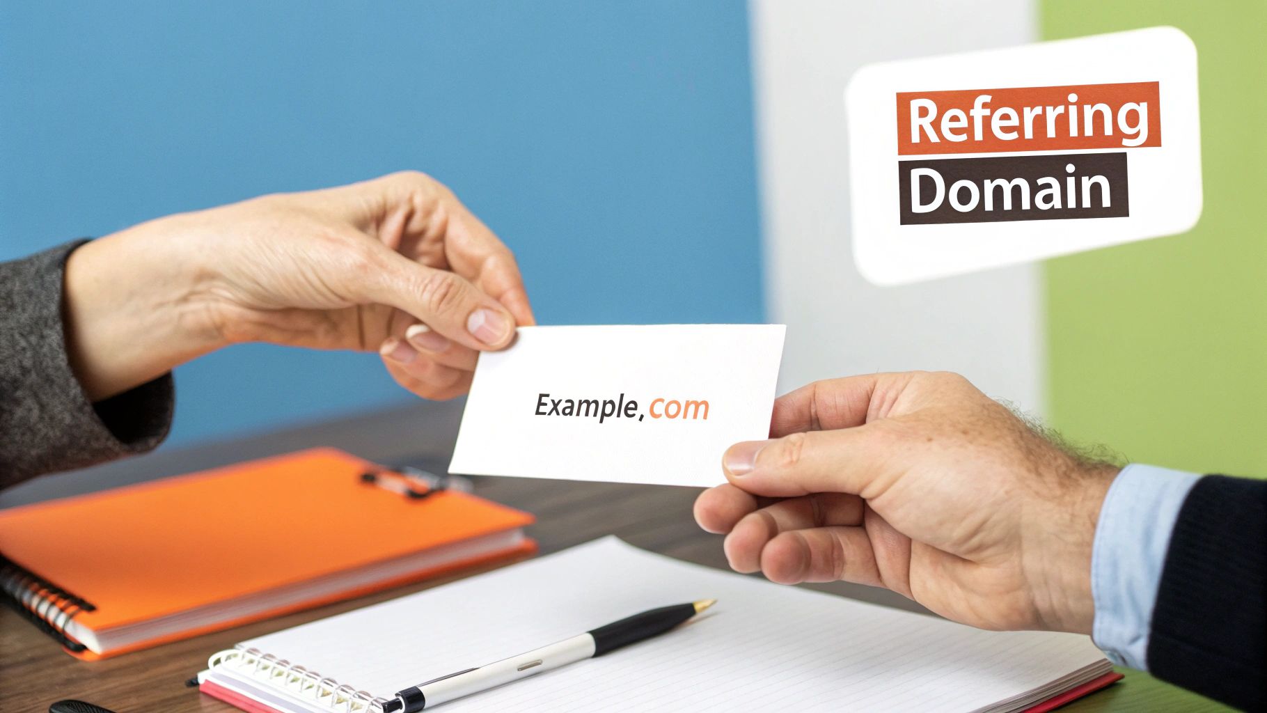 Screenshot illustrating the difference between referring domains and backlinks