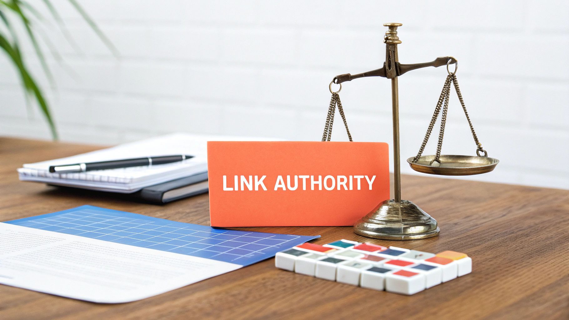 Stylized illustration of interconnected nodes representing the network effect of referring domains