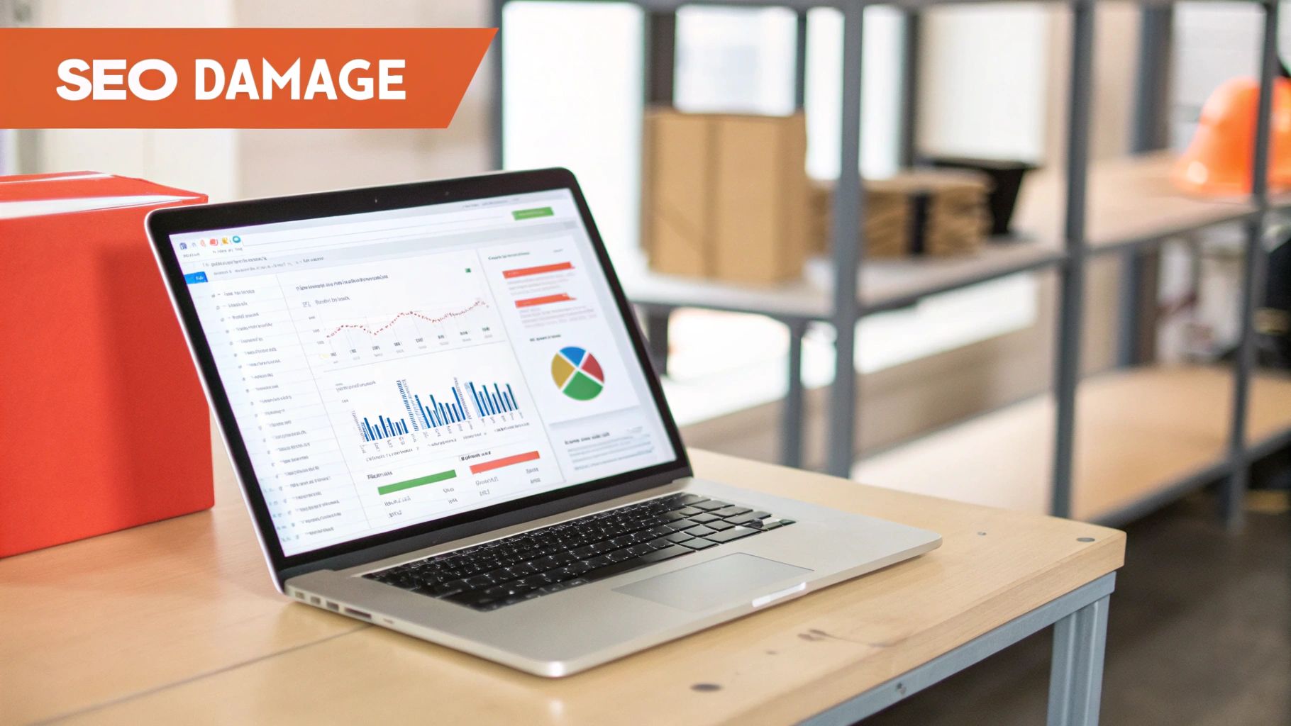A magnifying glass hovering over a website, highlighting broken link icons that look like cracks on the surface.