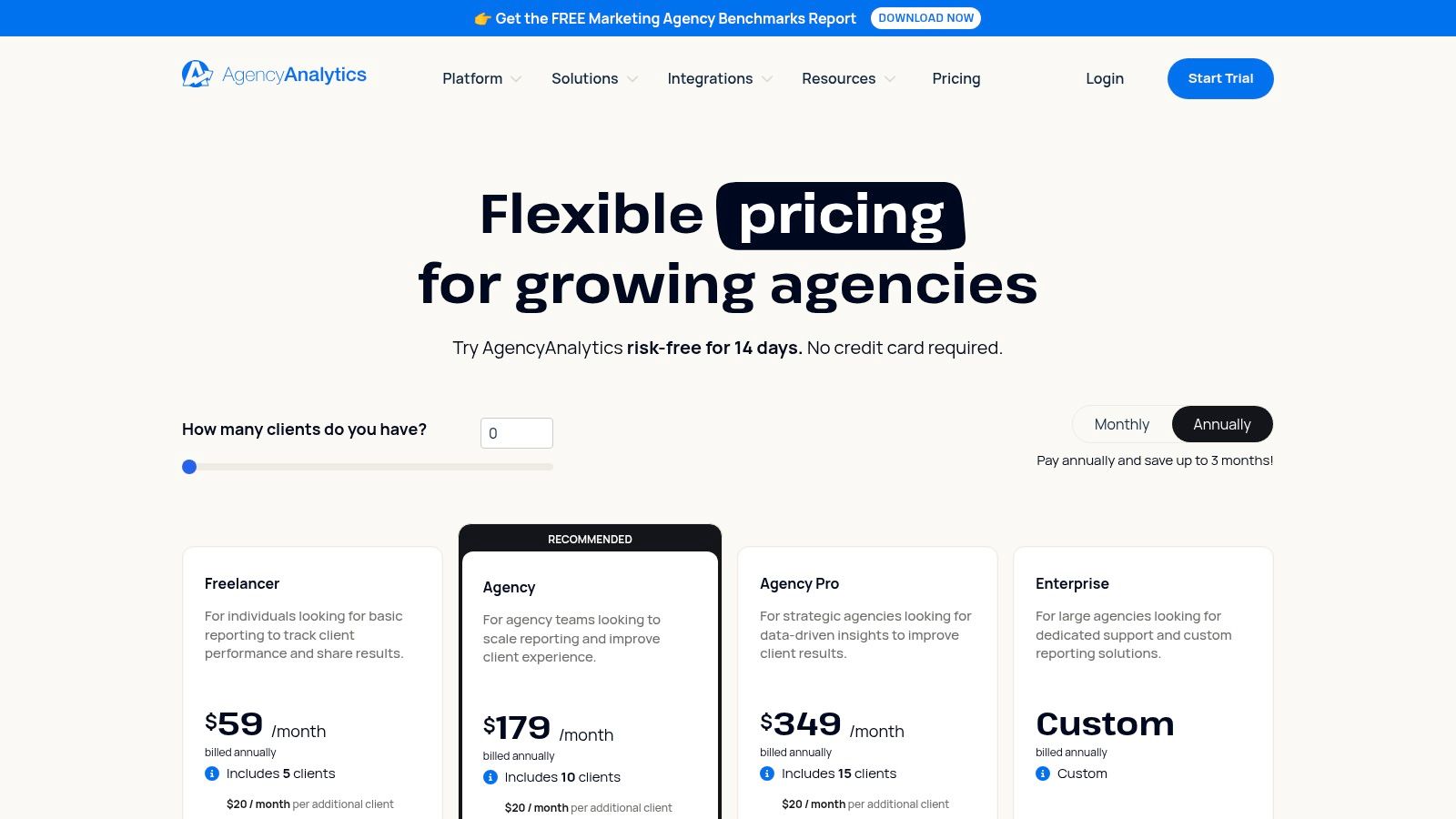 AgencyAnalytics Pricing Plans