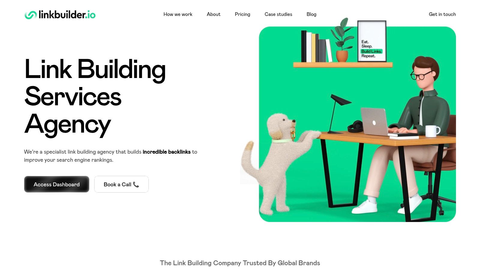 LinkBuilder.io showcasing their focus on high-quality, relevant link building.