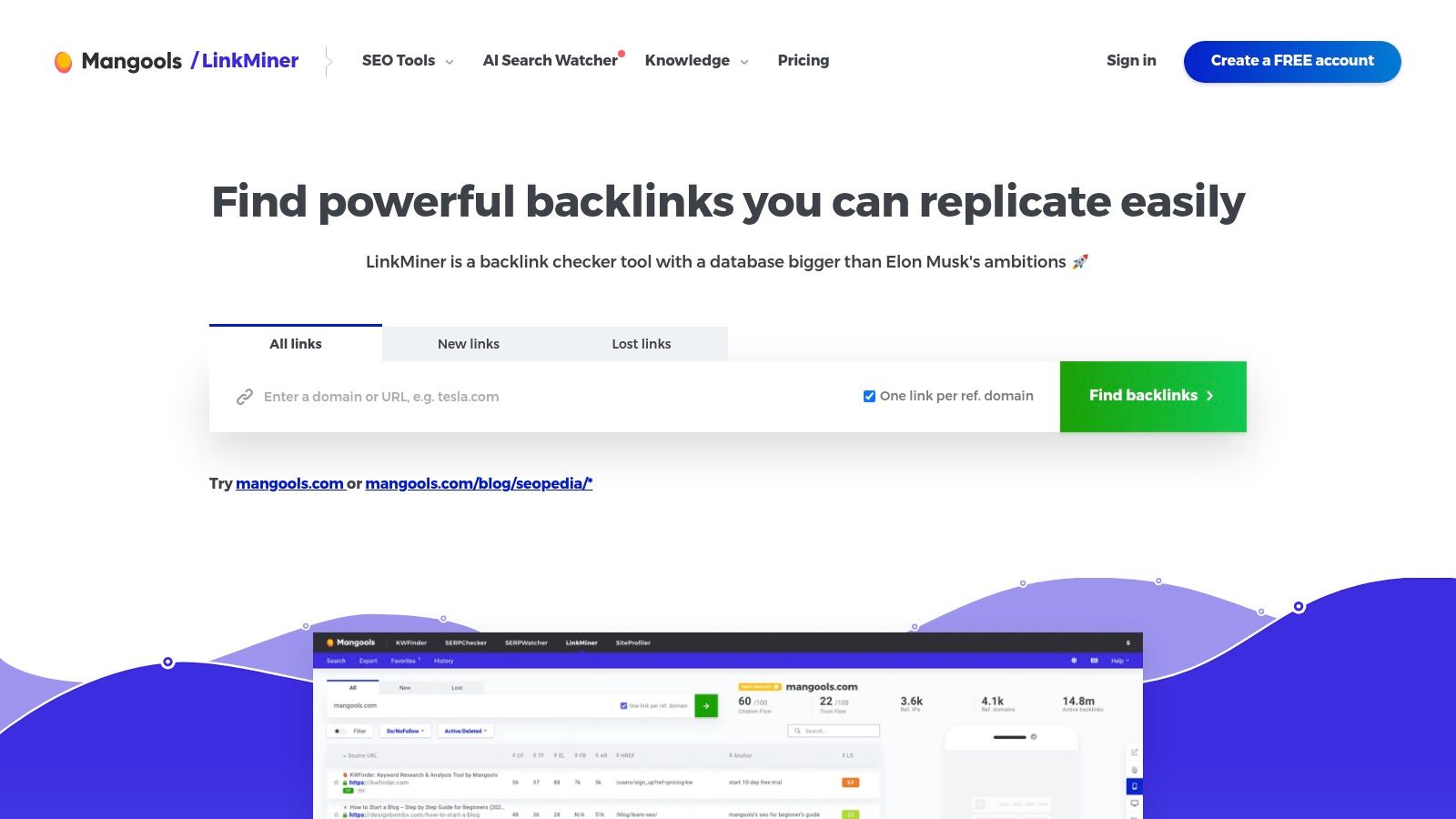 Mangools (LinkMiner)