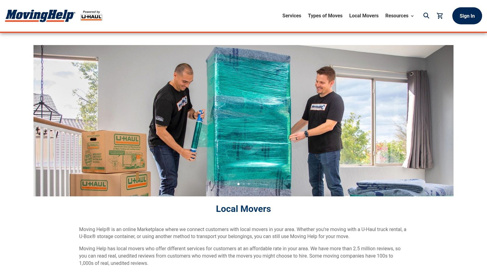Moving Help by U-Haul — labor-only marketplace
